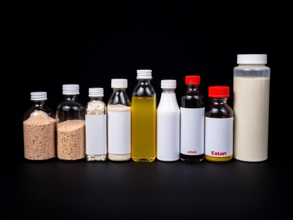 Sample filled & labelled bottles