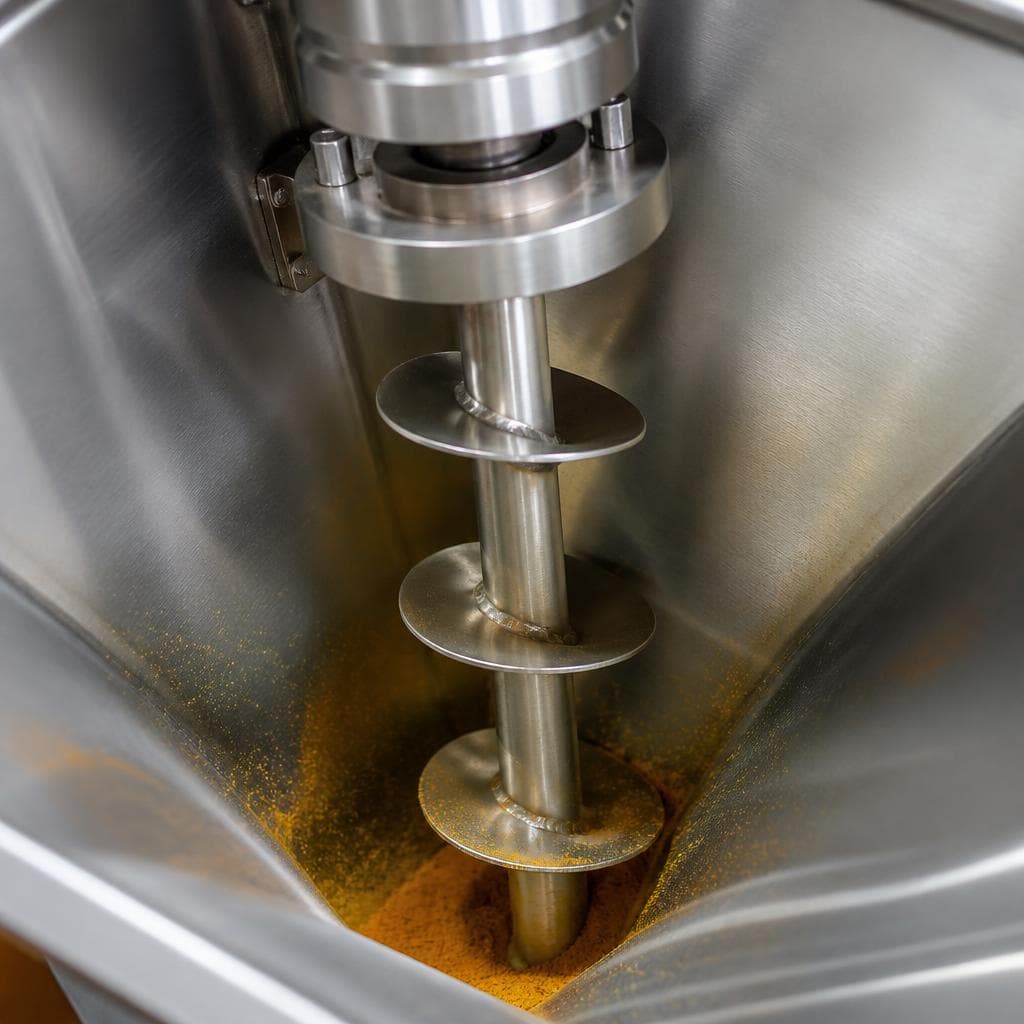 Servo auger screw close-up